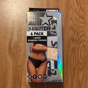 NIB Starter Ladies Seamless Thongs 6 Pack - Black and White